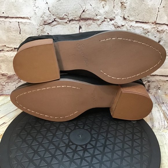 Seychelles Women’s Black Twisted Leather Side Zip Slip On Booties Boots Size 6 - Picture 6 of 8